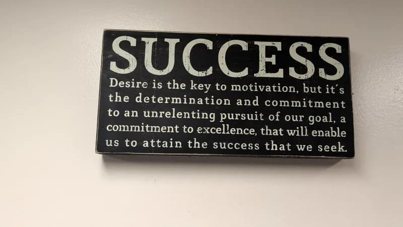 Success Motivational Wall Plaque Black Wood Sign, primary view