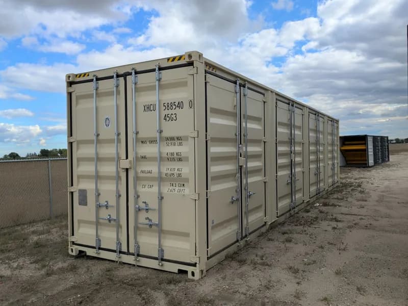 40' One-Trip Shipping Container - Secure Storage / Conex - Four Side Doors, primary view