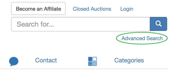 Advanced search button screenshot